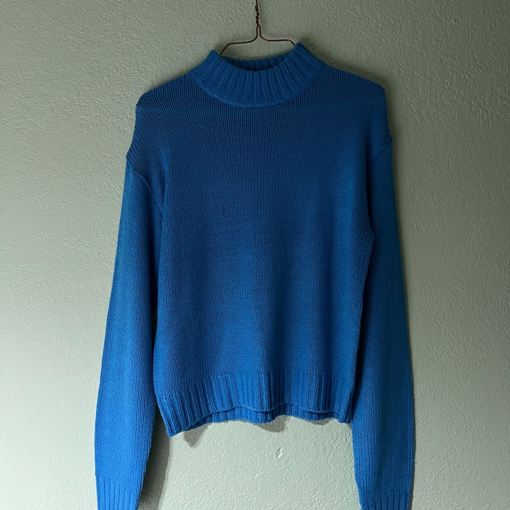 Bluenotes Bright Blue Mock Neck Sweater